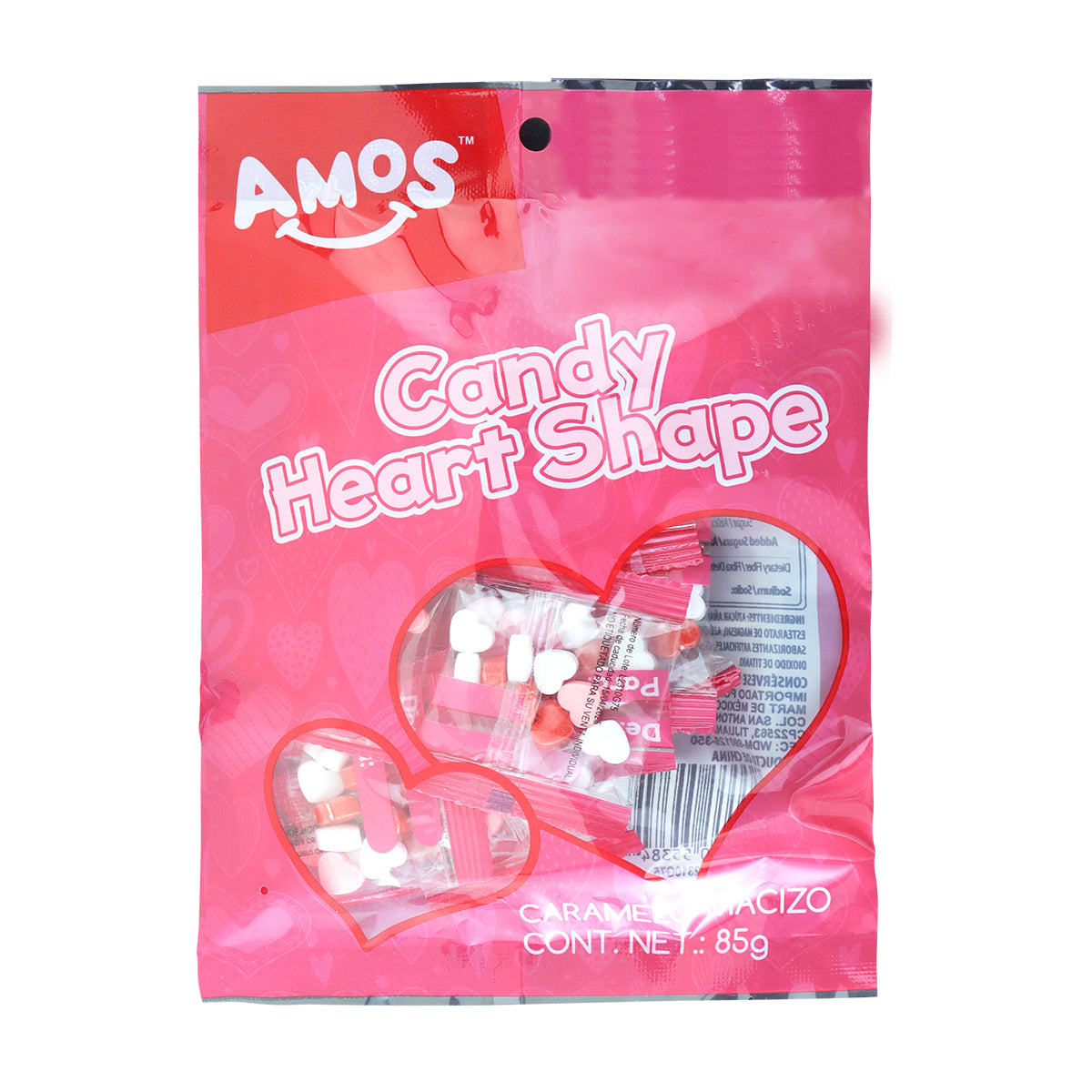 Caramelos Macizos en Forma de Corazón, 85gr.