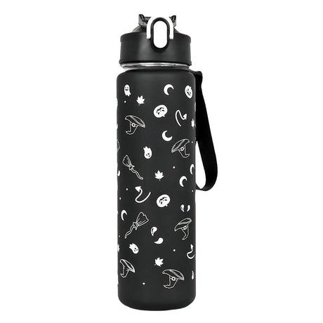 Botella con Popote, Diseño Bruja, 900 ml