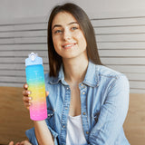 Botella Motivacional con Popote, 900 ml