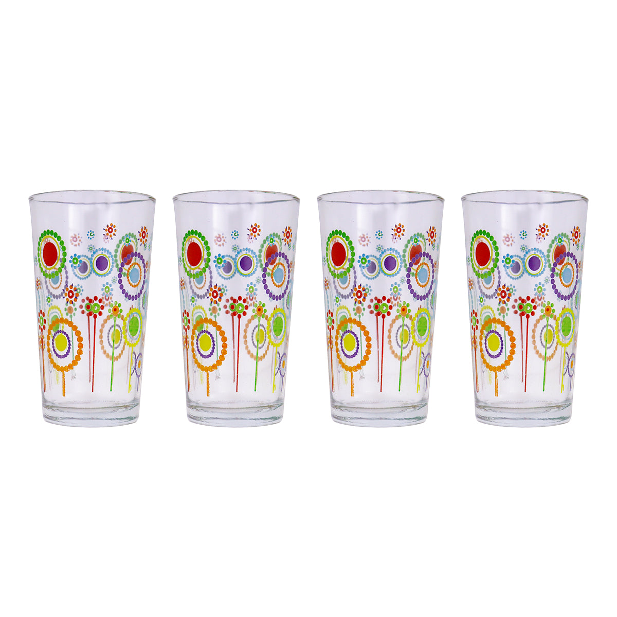 Juego de 4 Vasos Decorados, 480ml