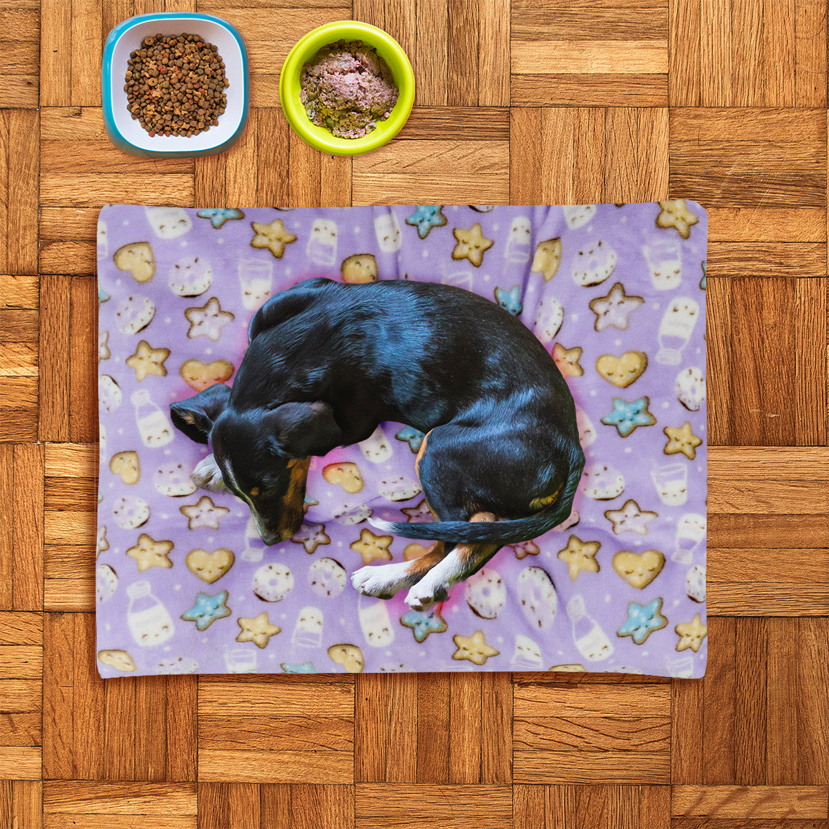 Cama con Estampado de Galletas para Mascota, 75x55cm