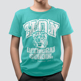 Playera Básica con Estampado de León para Niño, color Aqua