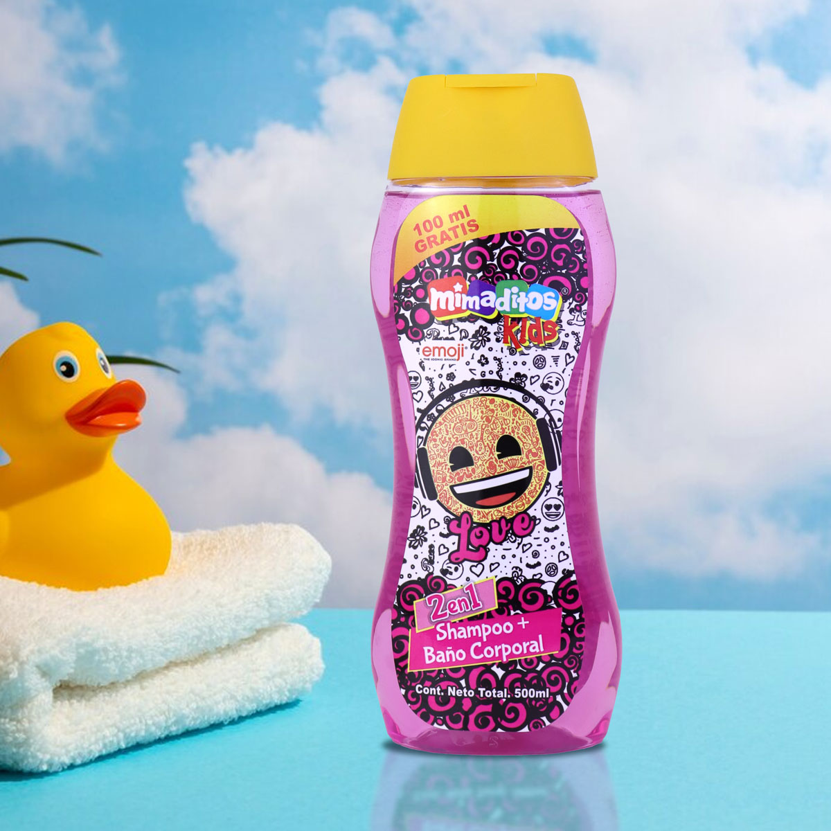 Shampoo 2 en 1 para Niños, Mimaditos Kids, color Rosa