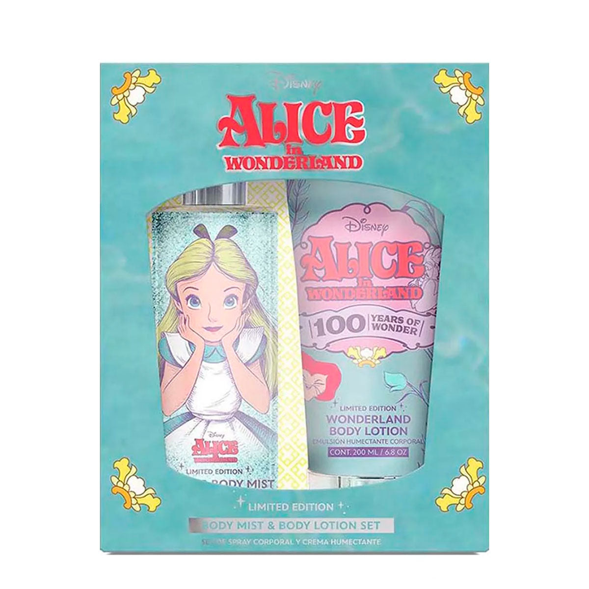 Disney 100, Set de Fragancia Corporal + Crema Humectante, Edición Alicia en el País de las Maravillas