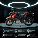 Motocicleta Kiwo KW 200, color Negro con Naranja