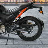 Motocicleta Kiwo KW 200, color Negro con Naranja