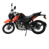 Motocicleta Kiwo KW 200, color Negro con Naranja