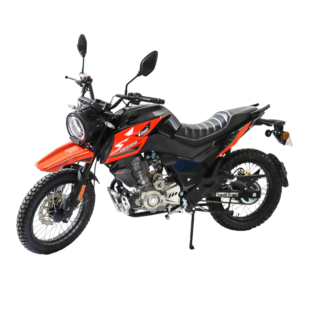 Motocicleta Kiwo KW 200, color Negro con Naranja