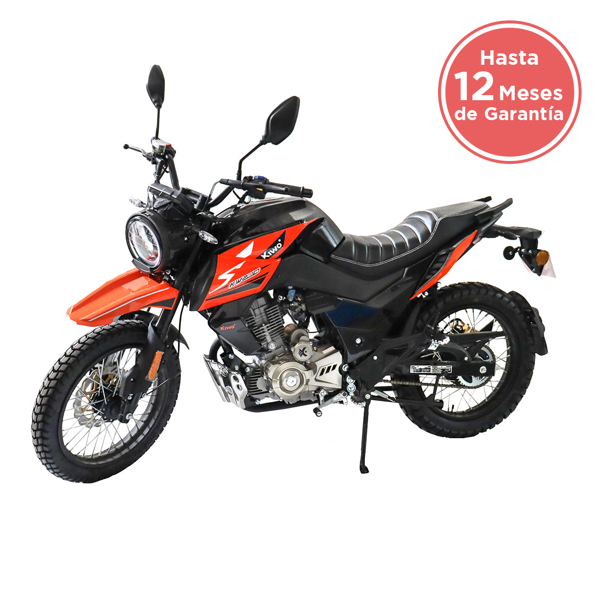 Motocicleta Kiwo KW 200, color Negro con Naranja