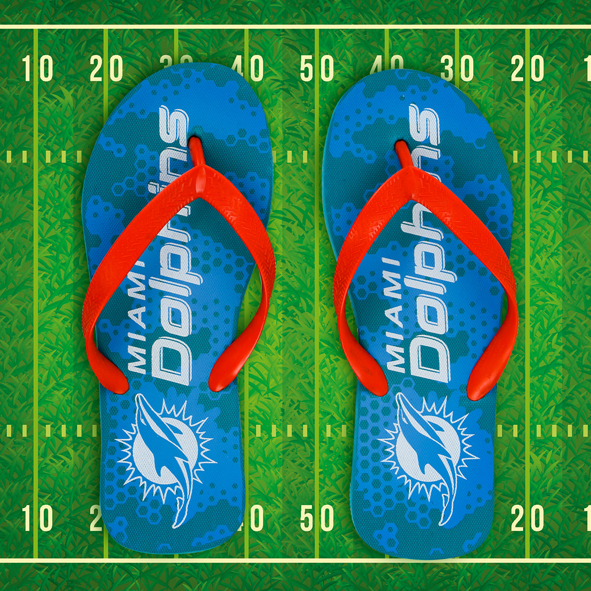 Sandalias Unisex de los Delfines de Miami, NFL