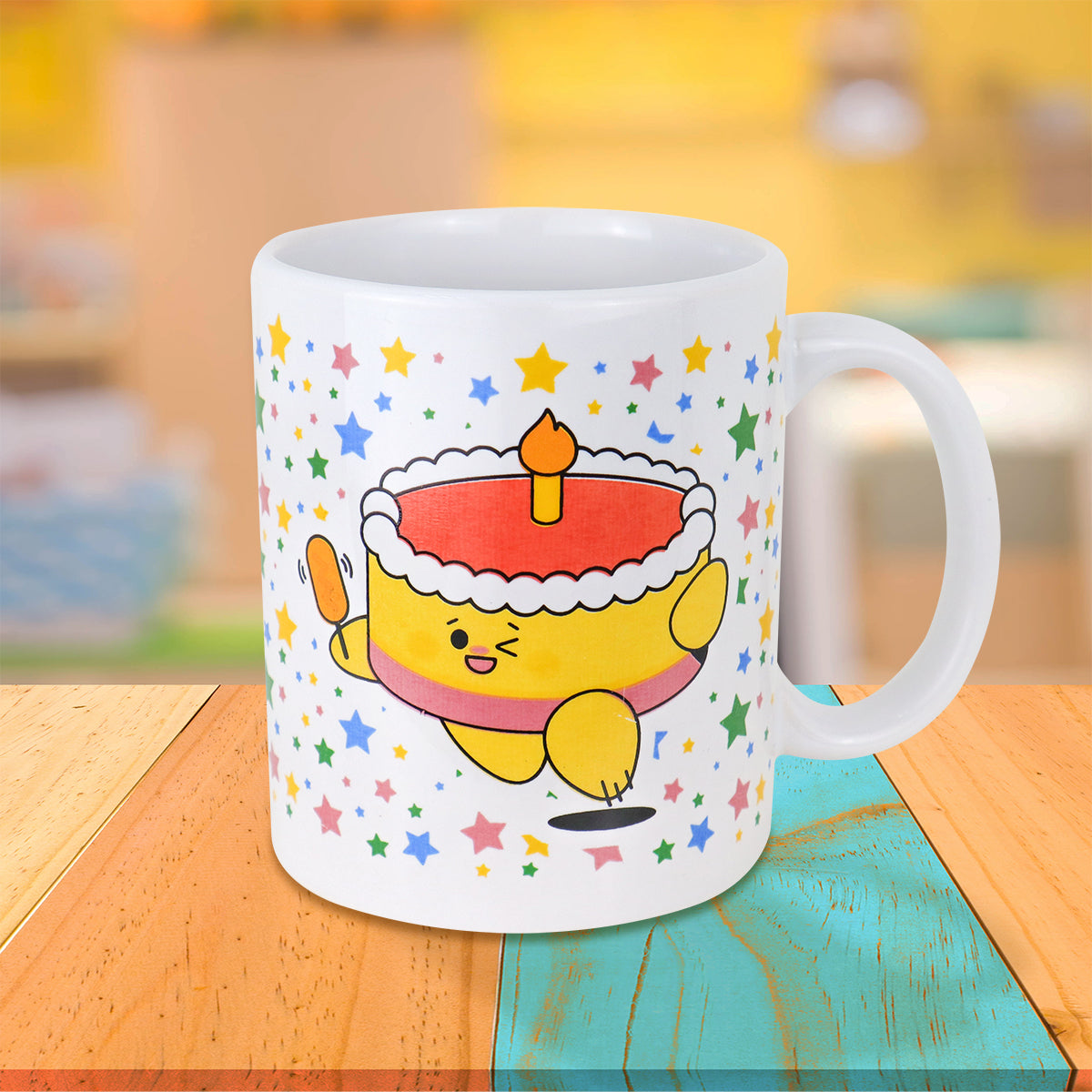 Taza de Cerámica con Estampado de Pastel