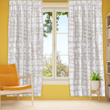 Cortina Diseño Tipo Cuadricular color Blanco con Café 200 x 140cm