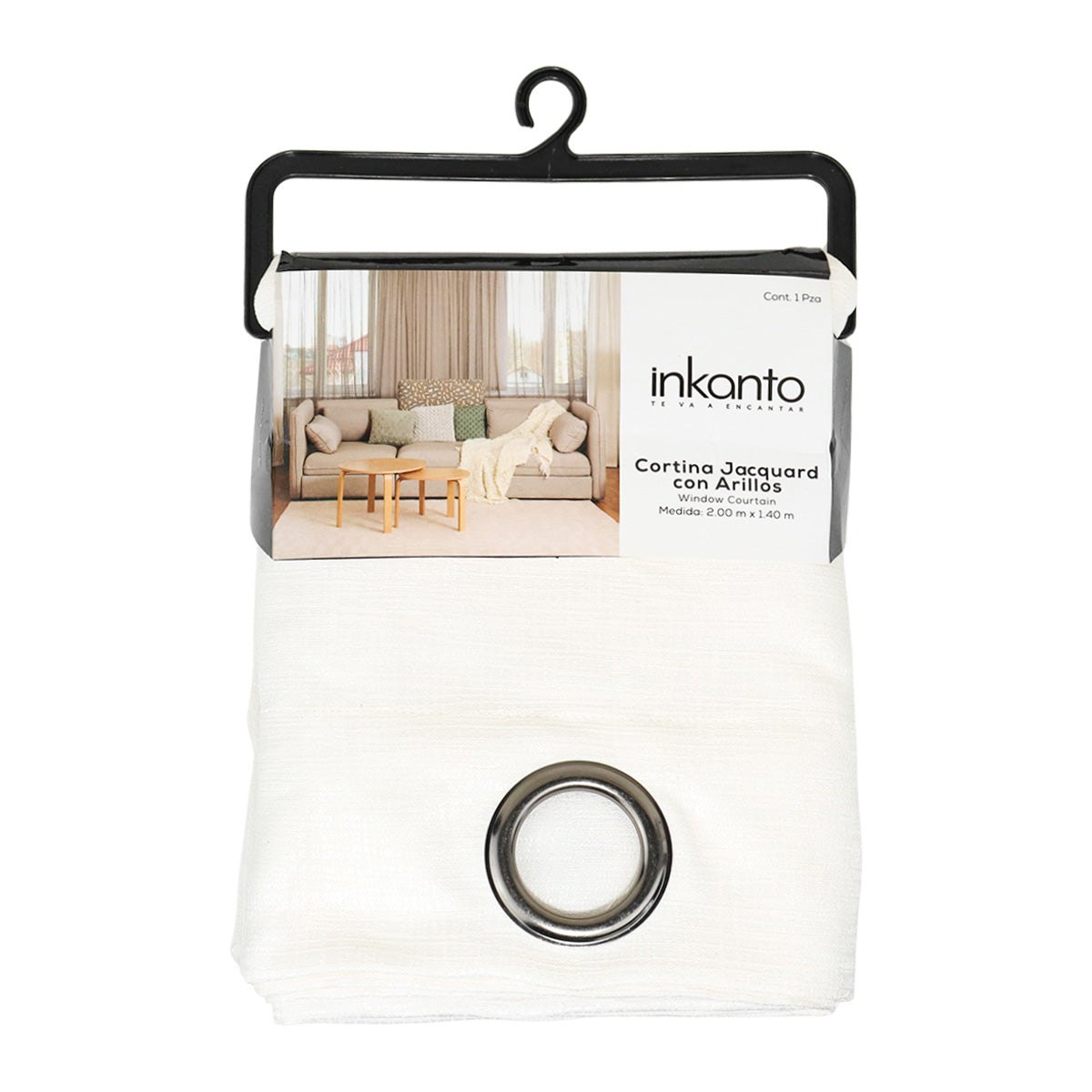 Cortina Diseño Jaspeado color Blanco 200 x 140cm