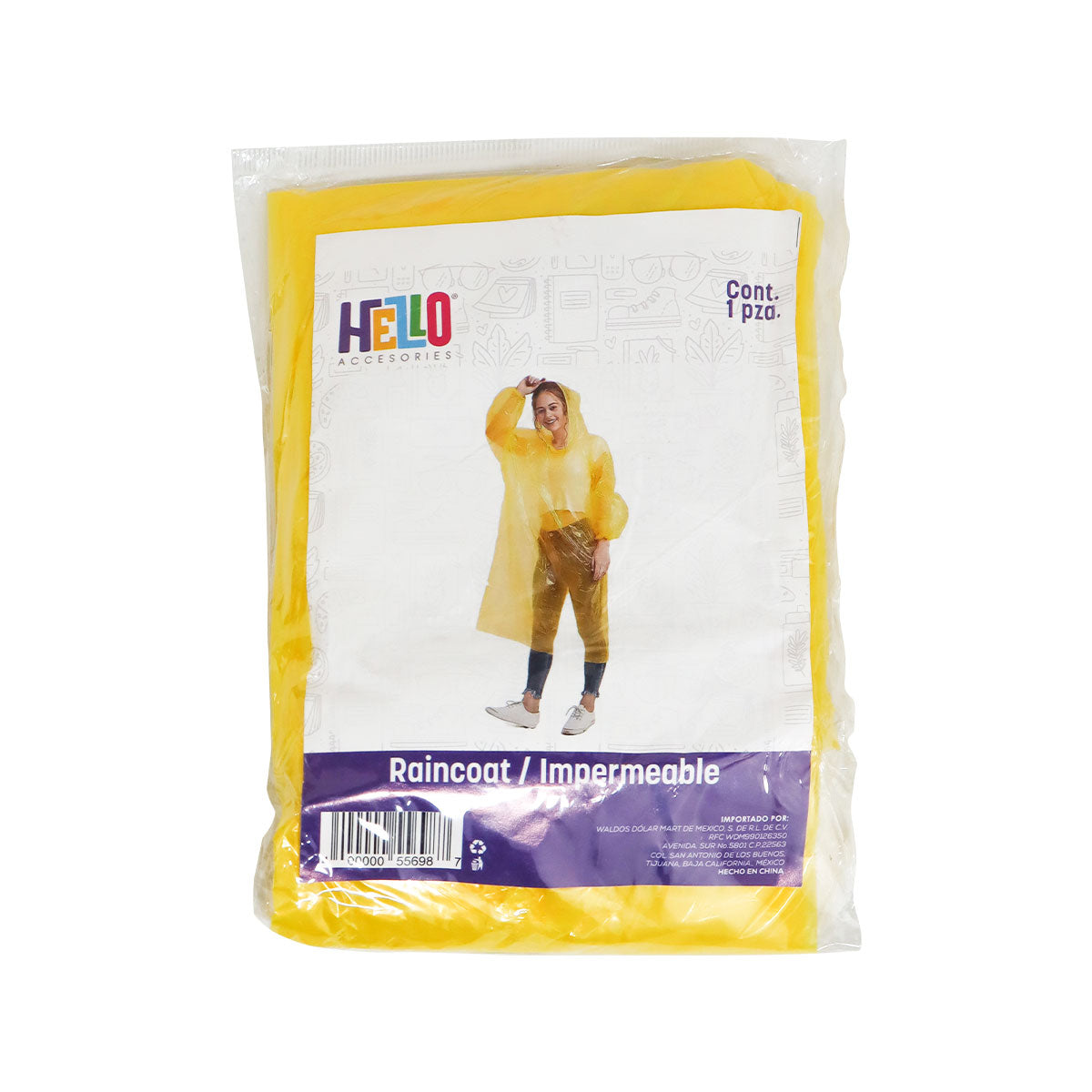 Impermeable Infantil, Color Amarillo