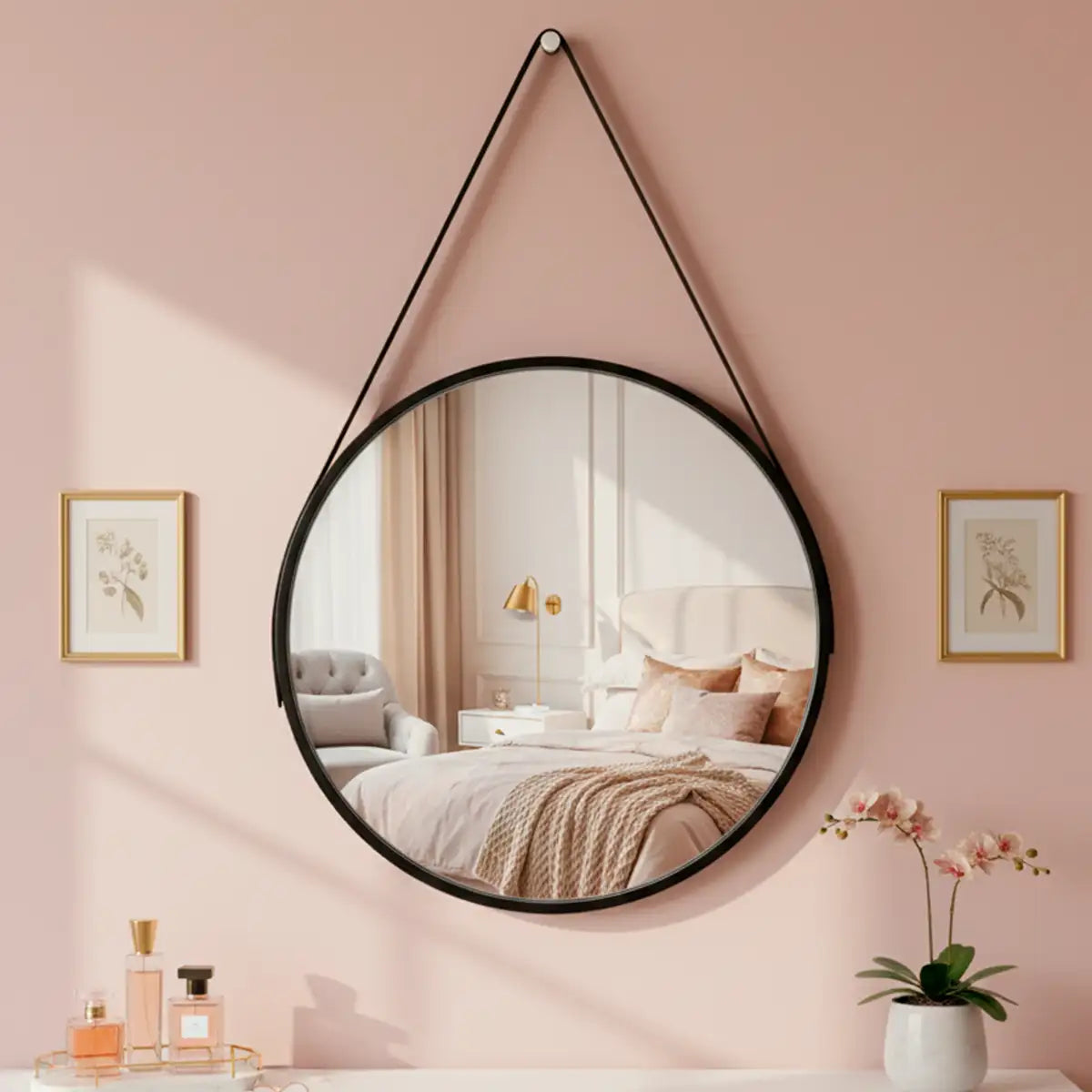 Espejo Redondo con Correa