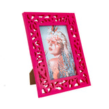 Portarretratos con Diseño de Flores color Rosa 10x15cm