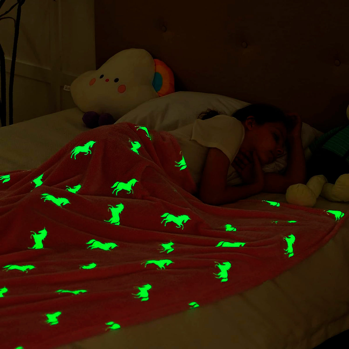 Manta que Brilla en la Oscuridad, Color Rosa