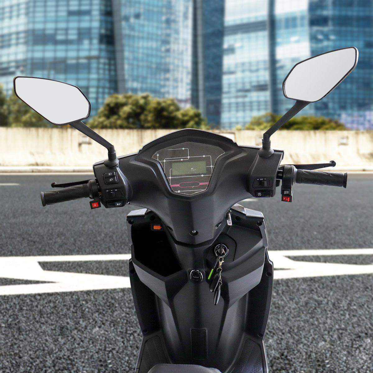 Motocicleta Eléctrica Kiwo E-Bike ZL color Negro con Rojo