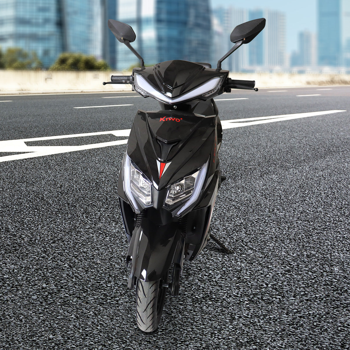 Motocicleta Eléctrica Kiwo E-Bike ZL color Negro con Rojo