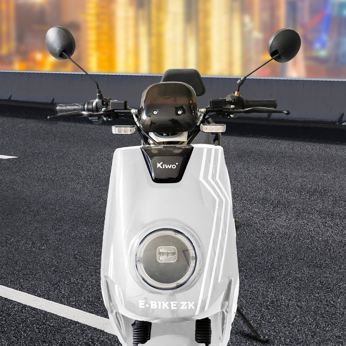 Motocicleta Eléctrica E-Bike ZK color Blanco con Plata, , Marca Kiwo