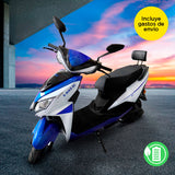 Motocicleta Eléctrica Kiwo E-Bike ZL color Azul con Blanco