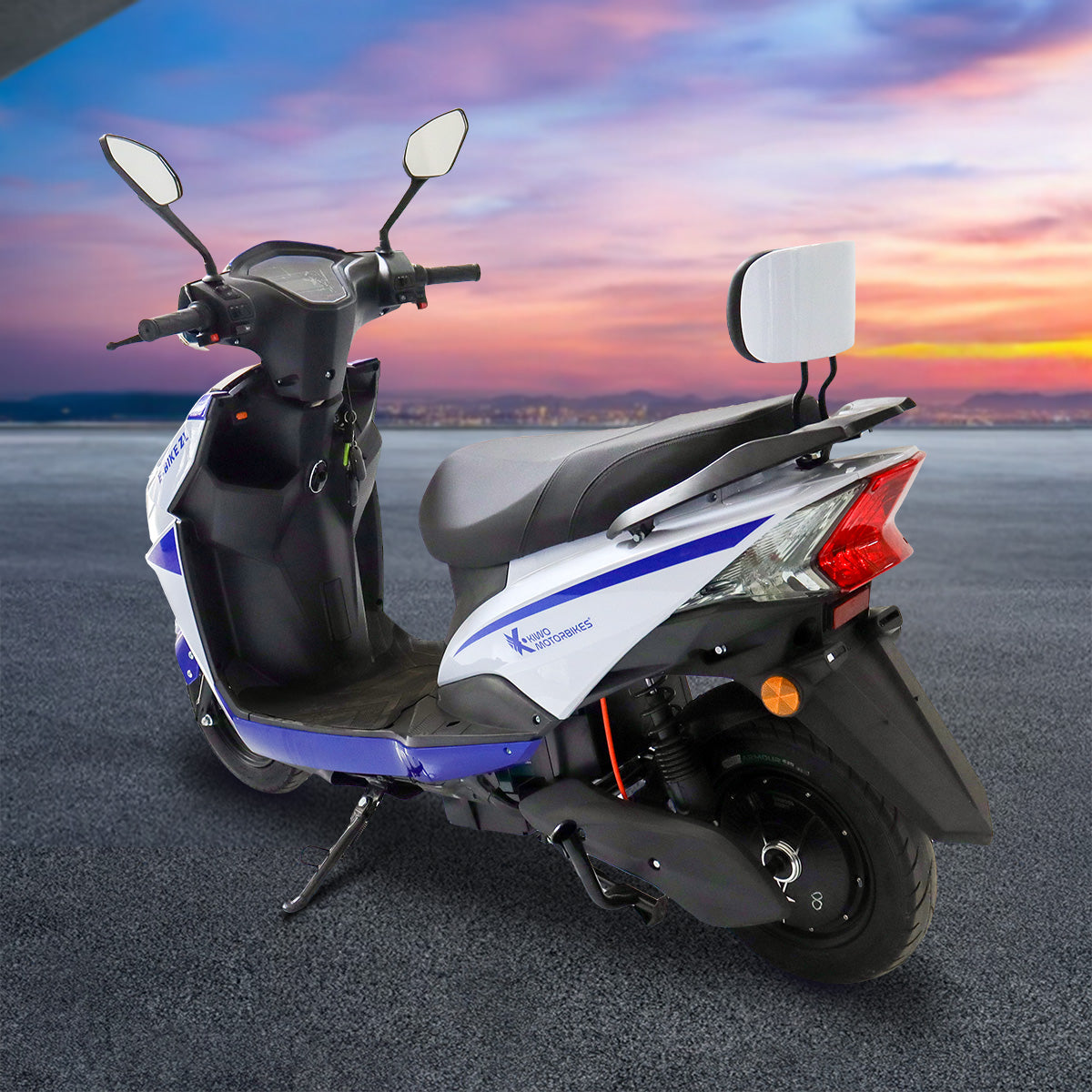 Motocicleta Eléctrica Kiwo E-Bike ZL color Azul con Blanco