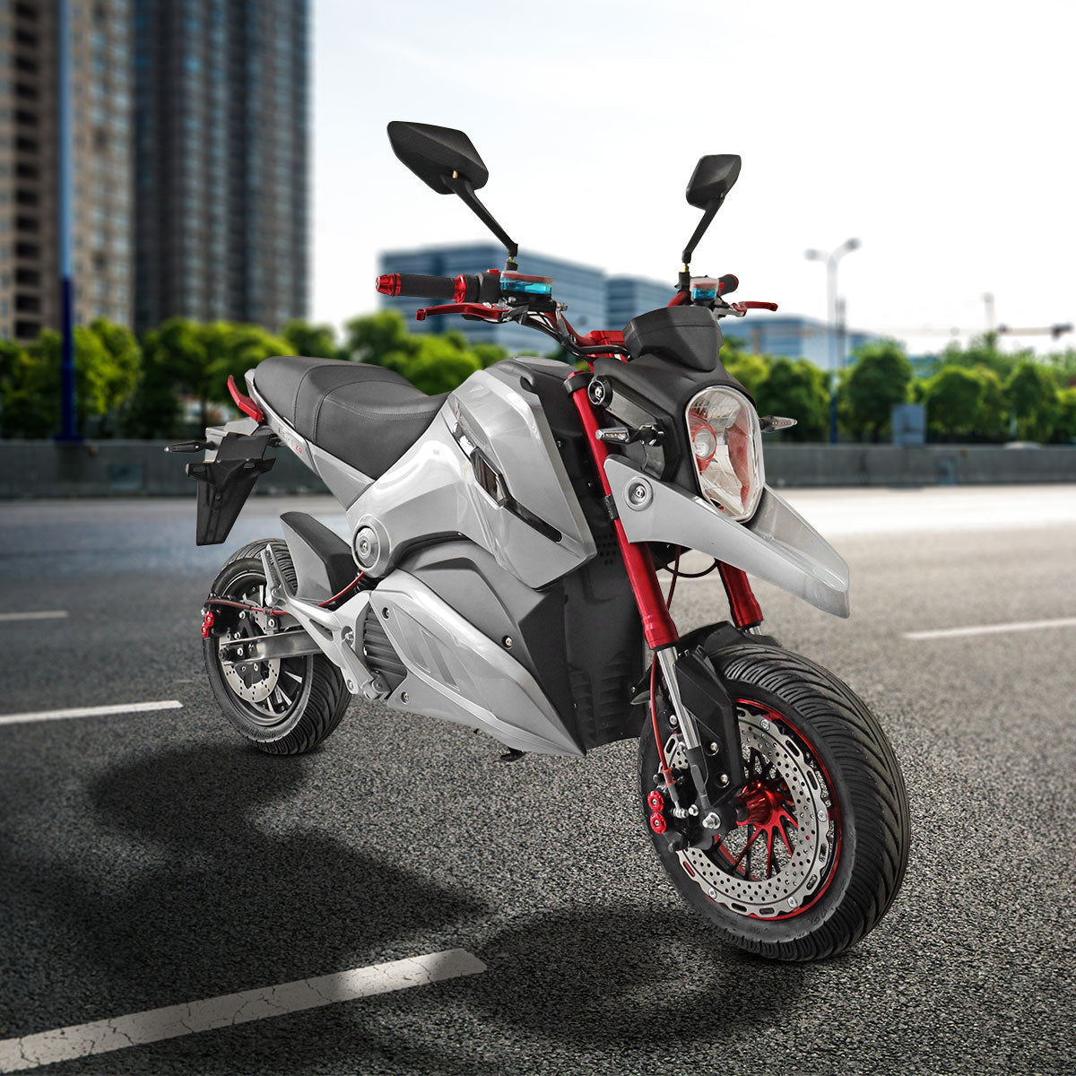 Motocicleta Eléctrica E-Bike ZQ color Plata