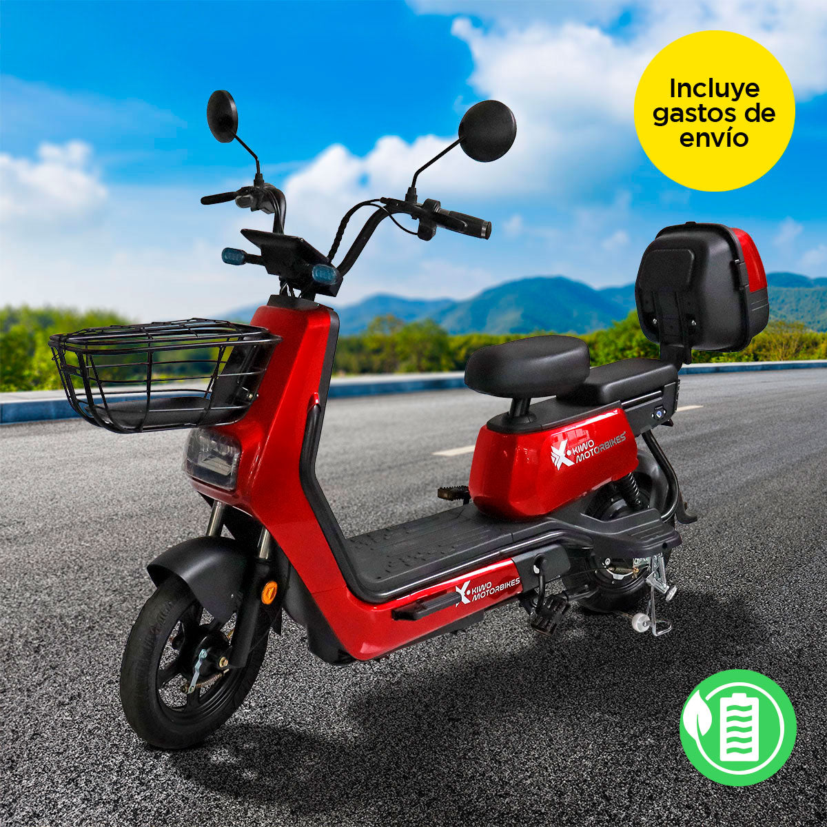 Bicicleta Eléctrica Kiwo color Rojo 2023