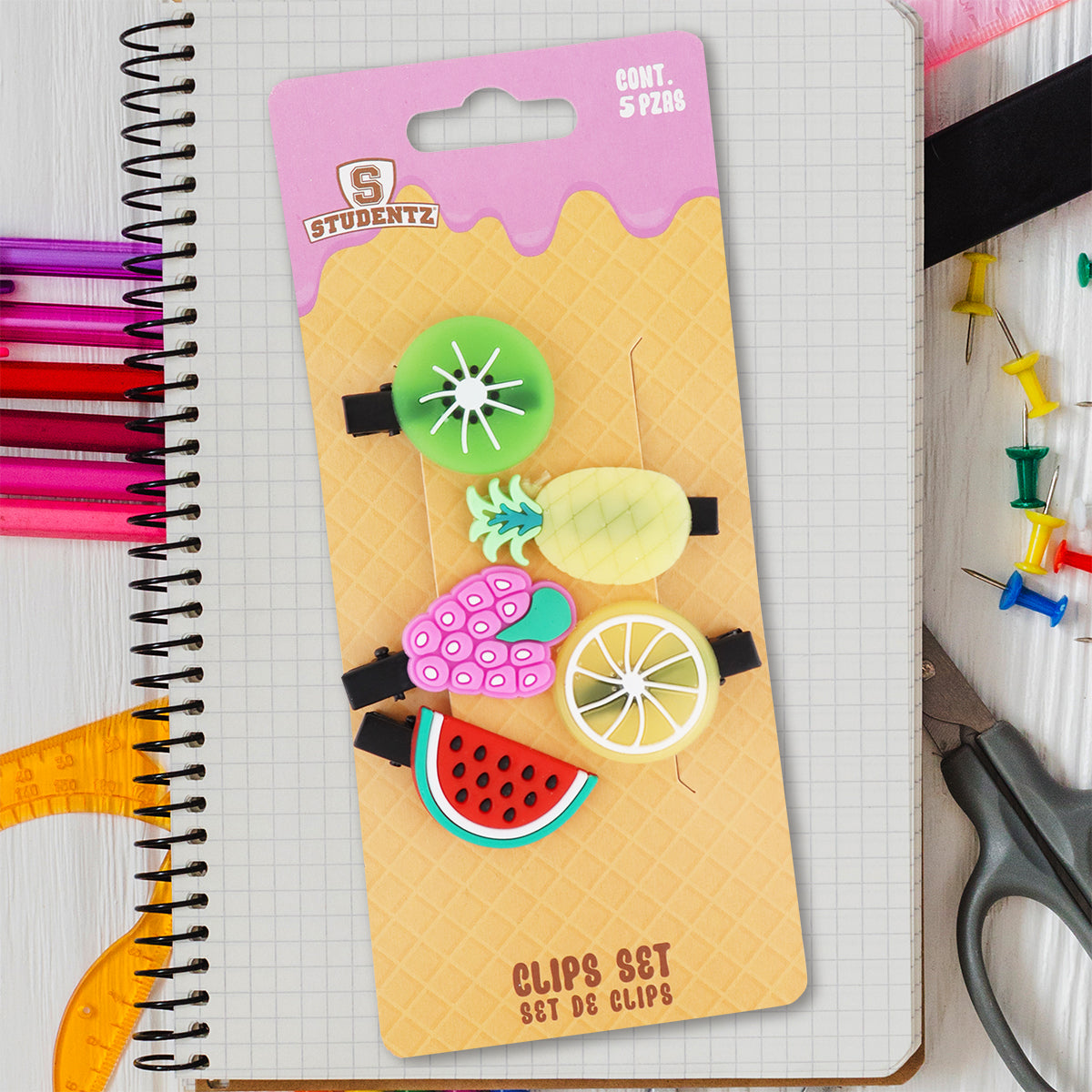 Set de 5 Clips en Forma de Frutas