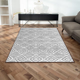 Alfombra Rombos, Color Gris con Blanco, 200x140 cm