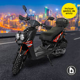 Motocicleta Kiwo KWS 150 2024, color Negro con Naranja