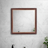 Espejo en Forma Cuadrada, Color Café
