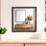 Espejo en Forma Cuadrada, Color Café Oscuro