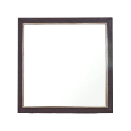 Espejo en Forma Cuadrada, Color Café Oscuro