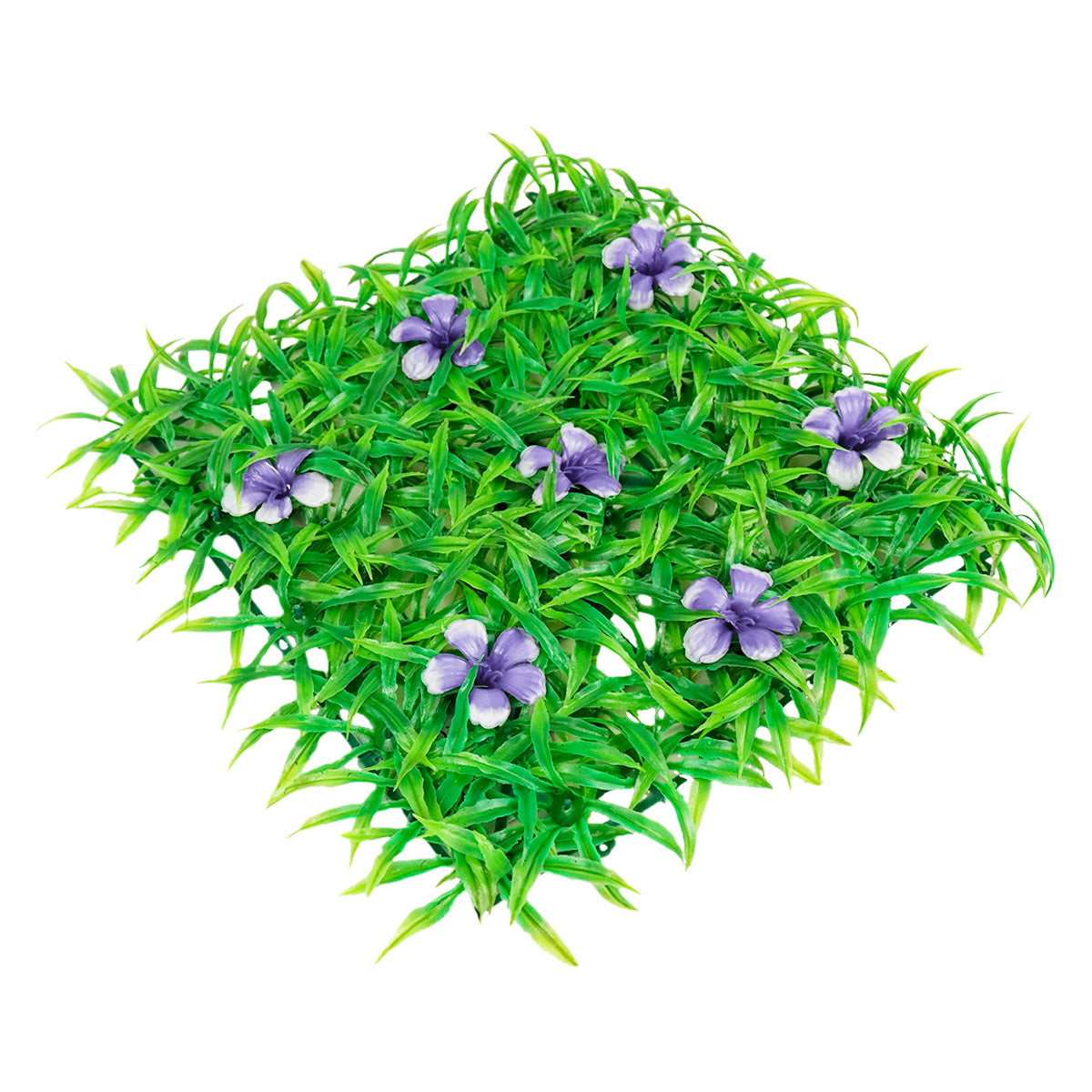 Pasto Artificial con Flores color Morado para Decoración, 25x25cm