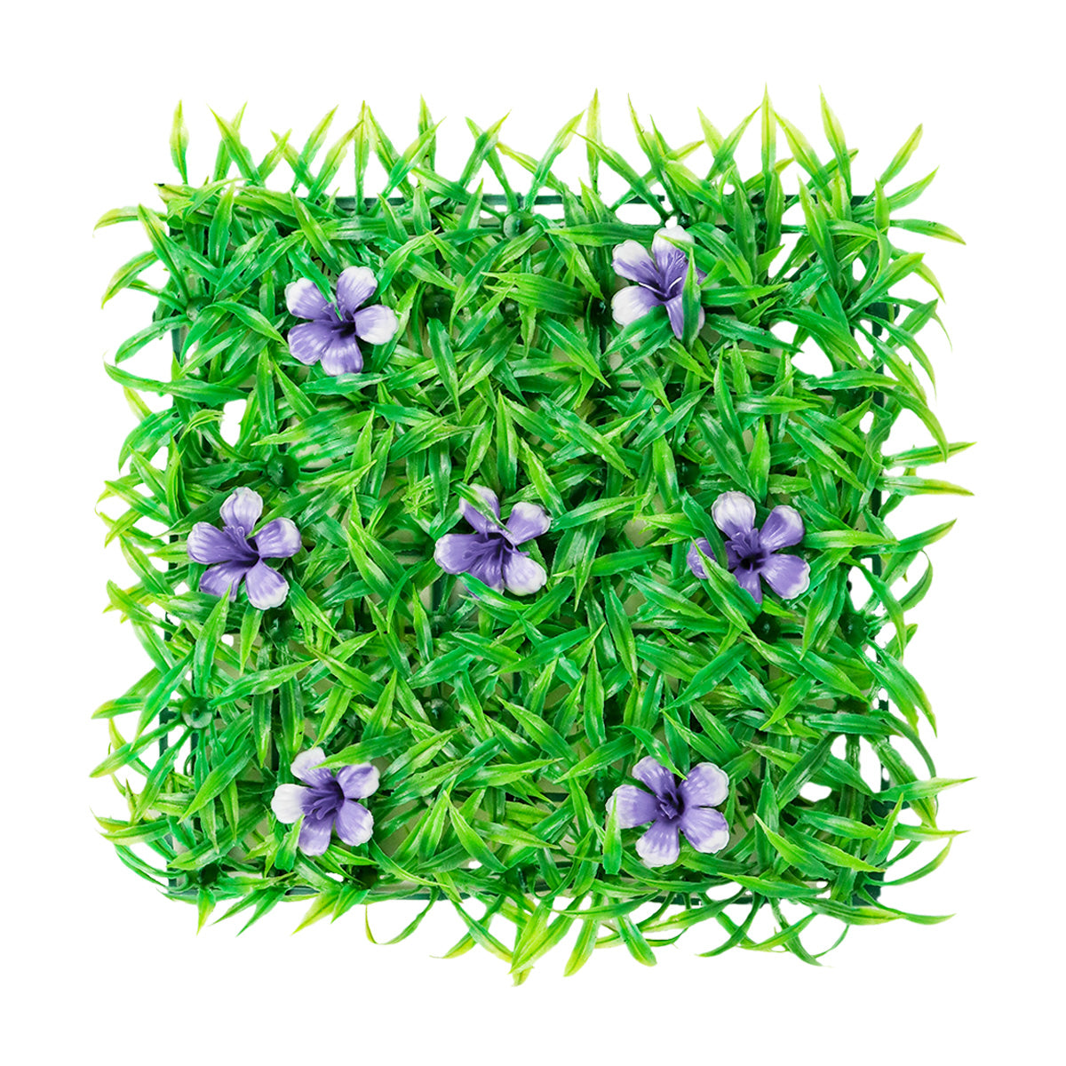 Pasto Artificial con Flores color Morado para Decoración, 25x25cm