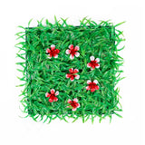 Pasto Artificial con Flores color Rojo para Decoración, 25x25cm