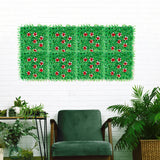 Pasto Artificial con Flores color Rojo para Decoración, 25x25cm