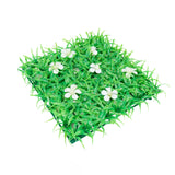 Pasto Artificial con Flores para Decoración, color Blanco