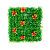 Pasto Artificial con Flores color Naranja para Decoración