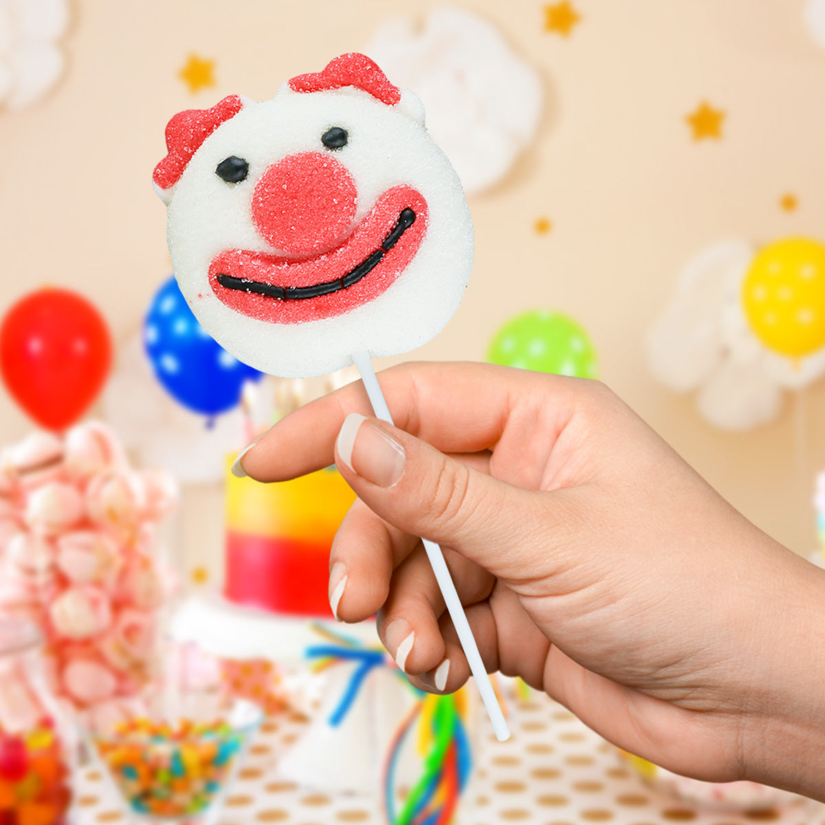 Paleta de Malvavisco en Forma de Payaso