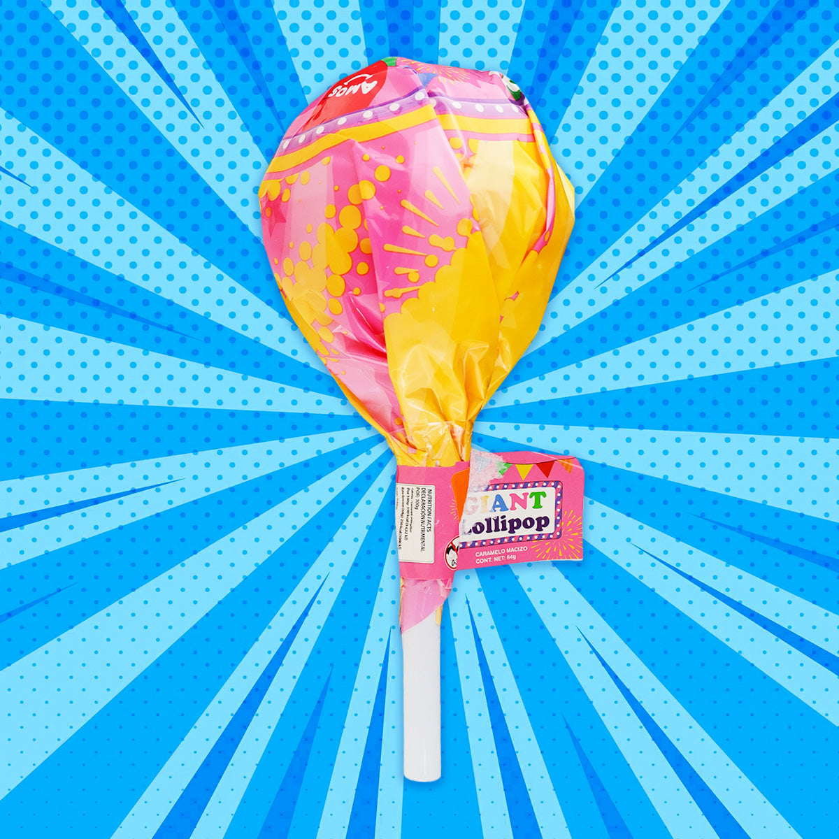 Paleta Lollipop Gigante 64g, Contenedor Con 8 Paletas