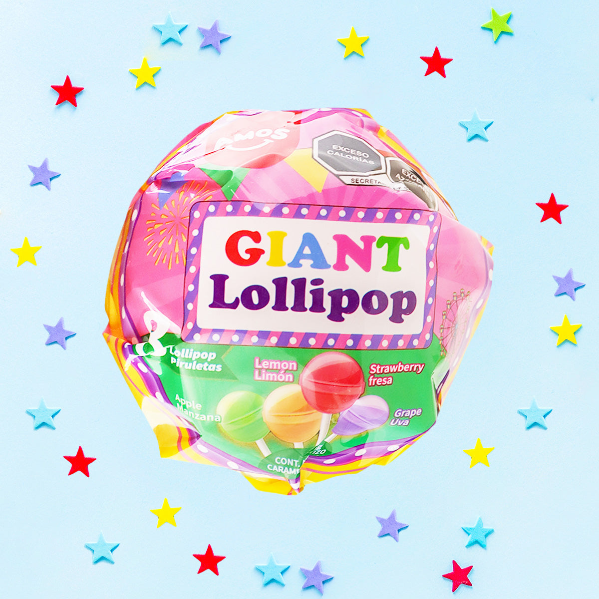 Paleta Lollipop Gigante 64g, Contenedor Con 8 Paletas