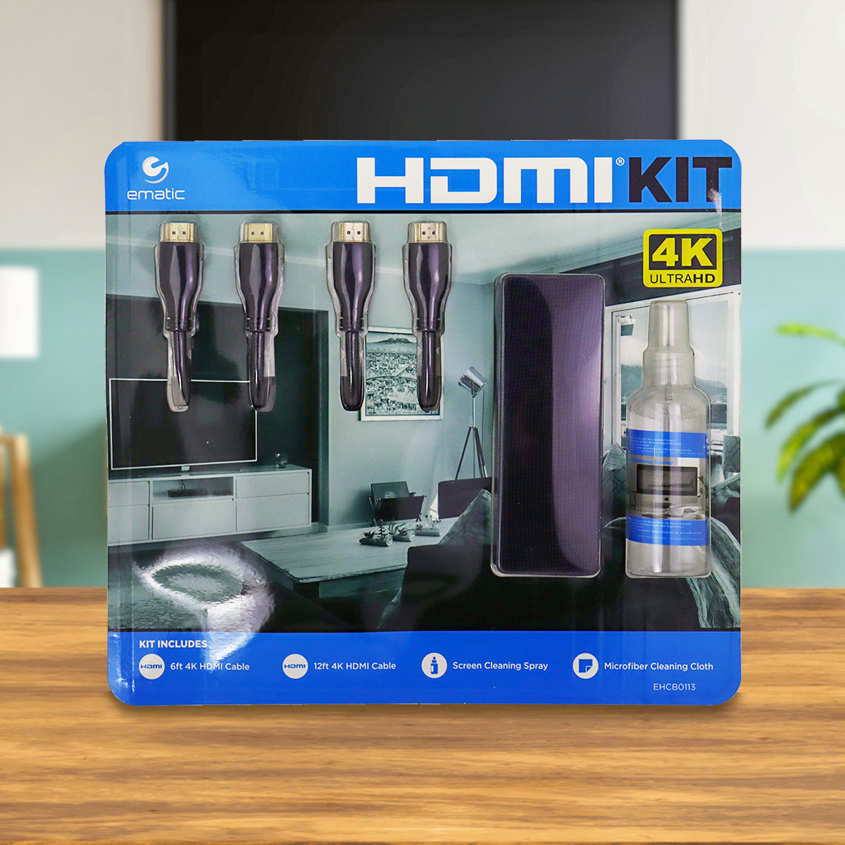 Kit de Cables HDMI 4K Ematic, 4 piezas