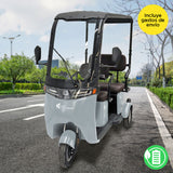 Kiwo, Triciclo Eléctrico con Techo, Modelo BTY002, Color Negro