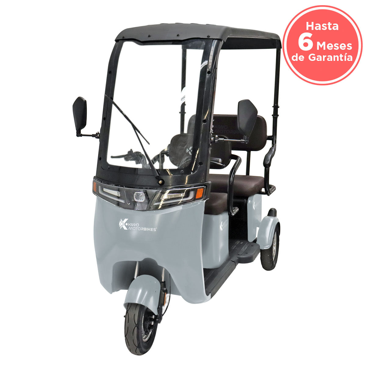 Kiwo, Triciclo Eléctrico con Techo, Modelo BTY002, Color Negro