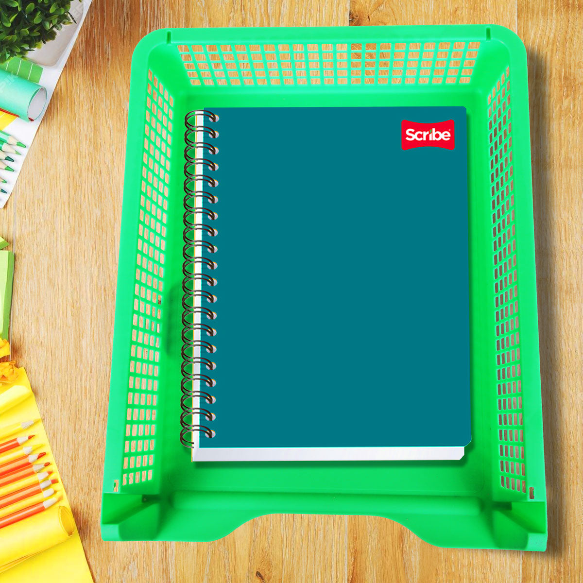 Organizador Apilable para Documentos, Color Verde