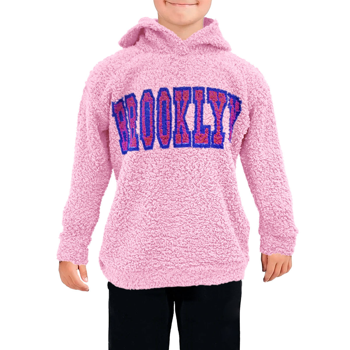 Sudadera Infantil de Forro Polar con Capucha, color Rosa Claro