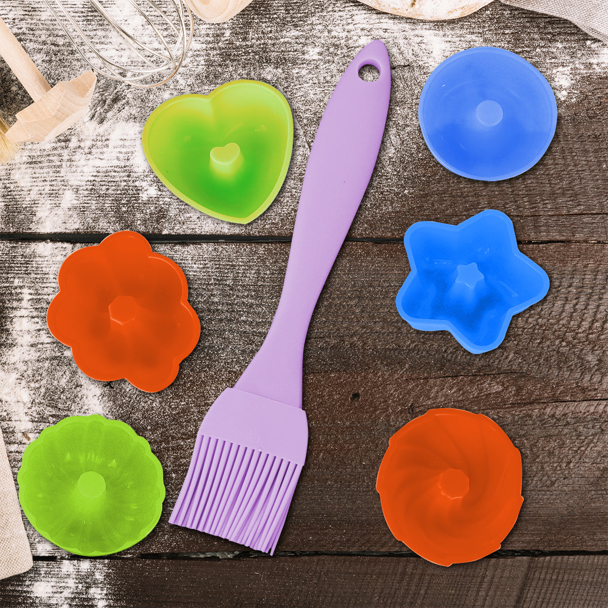 Set de Utensilios de Silicón para Hornear, color Morado, 7 pzas