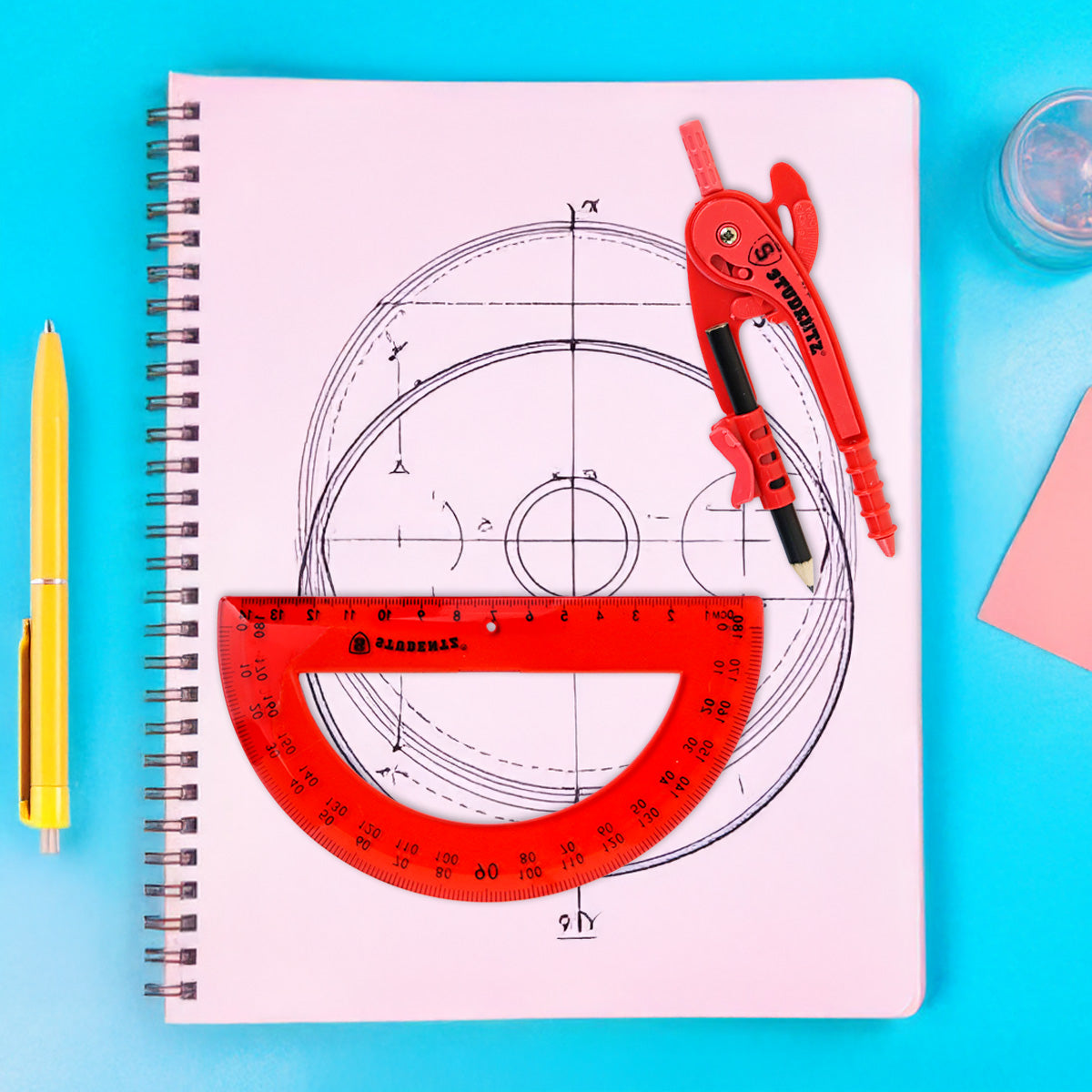 Juego Geométrico Básico, Color Rojo, 2 pzas